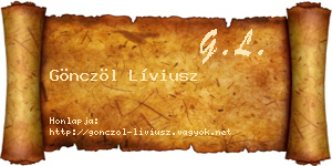 Gönczöl Líviusz névjegykártya